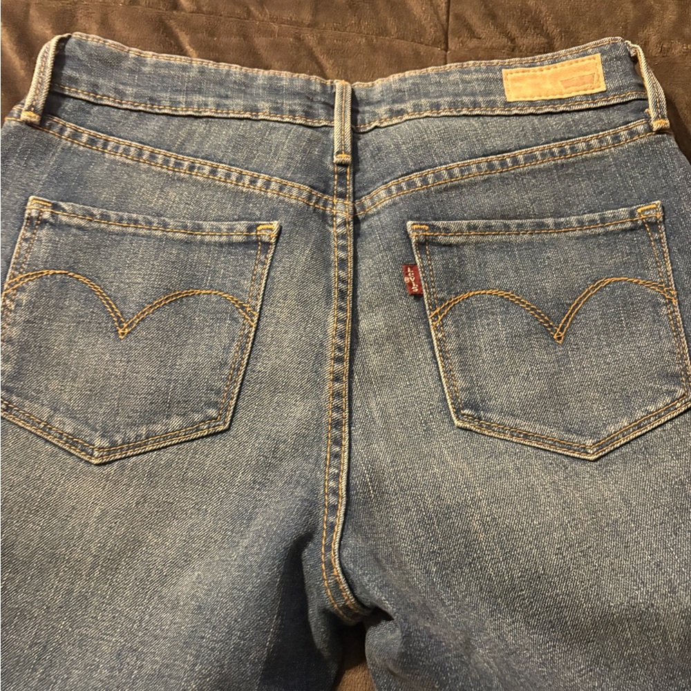 Levi's Women's Demi Curve Blue Straight Leg Jeans with Signature Back Pockets